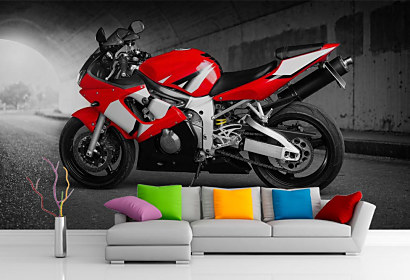 Fototapeta Cestná motorka červená